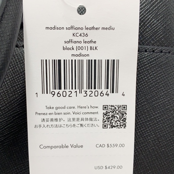 KATE SPADE Madison Saffiano Leather Medium Satchel BLACK COLOR - Picture 15 of 15